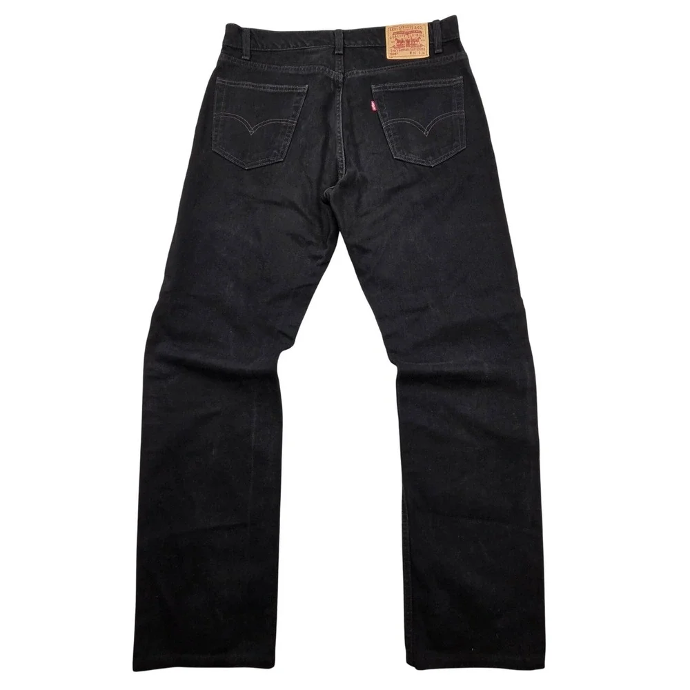 Vintage Levis 505 Regular Fit Straight Leg Black Denim Jeans Mens 36x36 Y2K